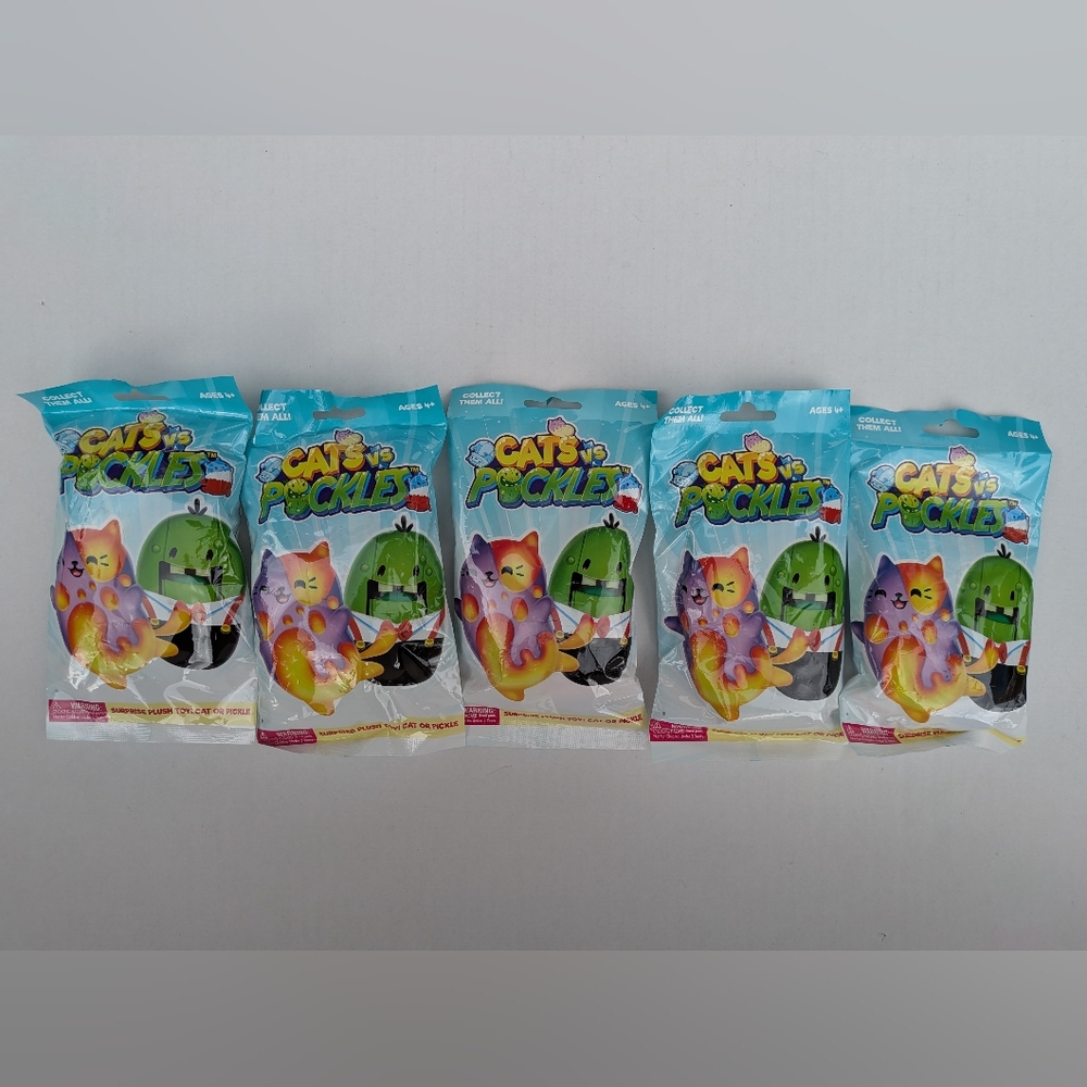 Cats vs Pickles Teal Wave Blind Bags Lot of 5 Unopened